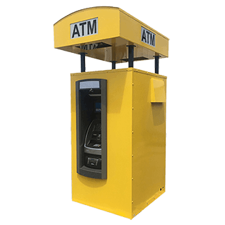 Drive up steel ATM Security Enclosure with lighted topper